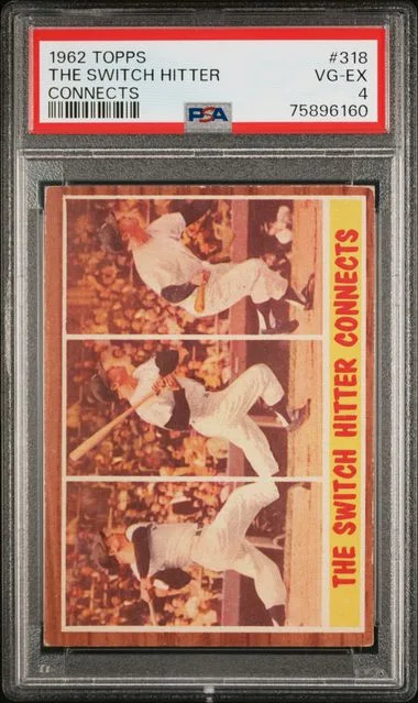 1962 Topps The Switch Hitter Connects #318 card image