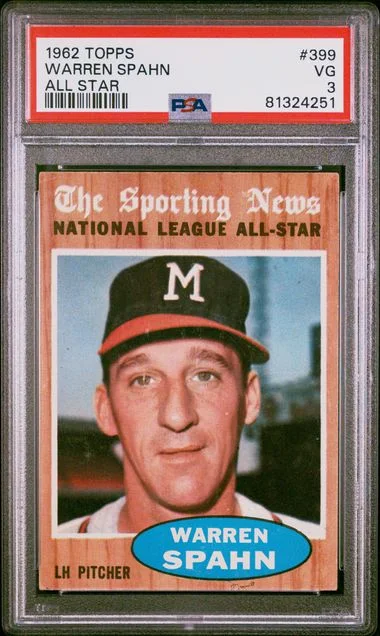 1962 Topps Warren Spahn All Star #399 card image