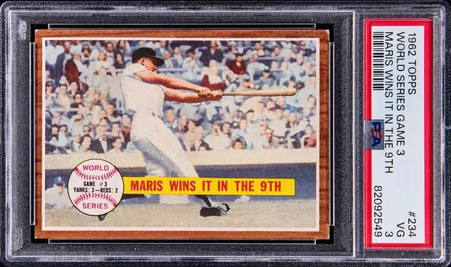 1962 Topps World Series Game 3, Maris Wins It in the 9th #234 card image