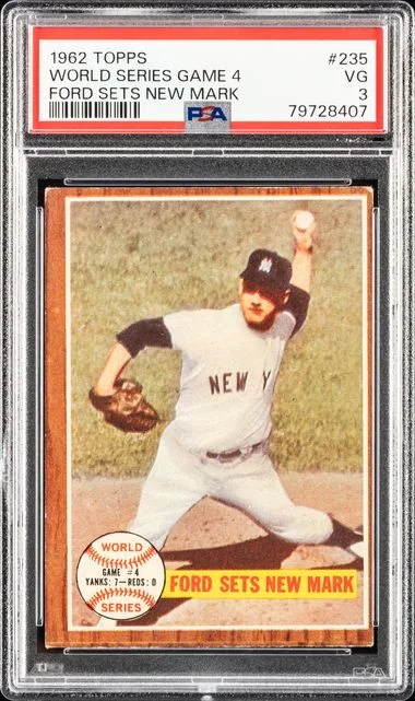1962 Topps World Series Game 4 Ford Sets New Mark #235 card image