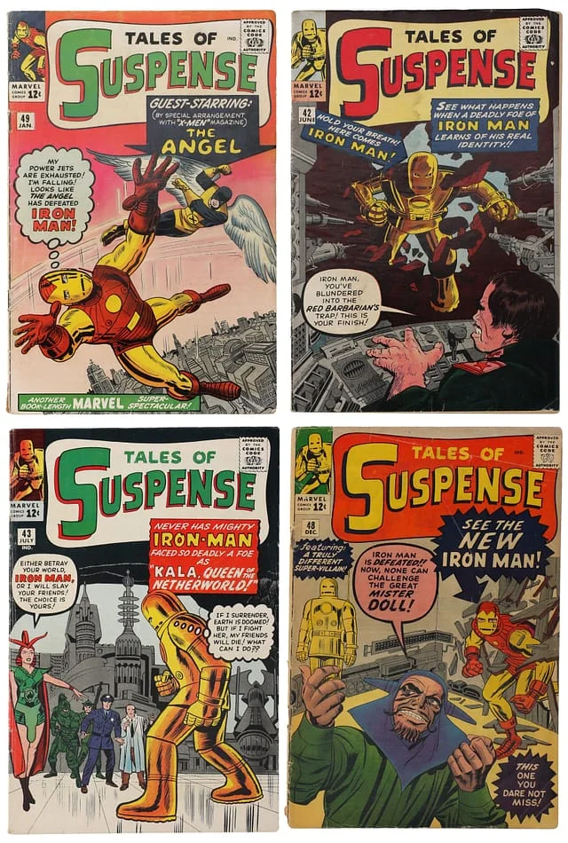 1963-64 Marvel) 4 Books - Raw - 4th, Appearances of Iron Man, Crossover Featuring the X-Men and Iron Man, Debut of Iron Man's Model II Armor (Classic Red/Gold) #5th card image