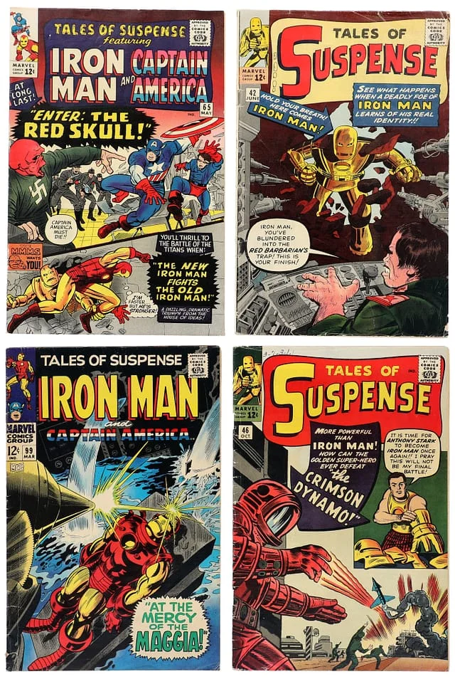 1963-68 Marvel) 4 Books - Raw - 4th Appearance of Iron Man, 1st Appearance of the Crimson Dynamo (Anton Vanko), 2nd Appearance of Pepper Potts, Happy Hogan, Silver Age Appearance of the Red Skull #1st card image