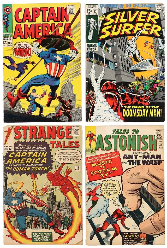 1963-70 Marvel) 4 Books - Raw - 1st Time Doctor Strange Wears Cloak (Blue), Appearance of Doomsday Man #1st card image