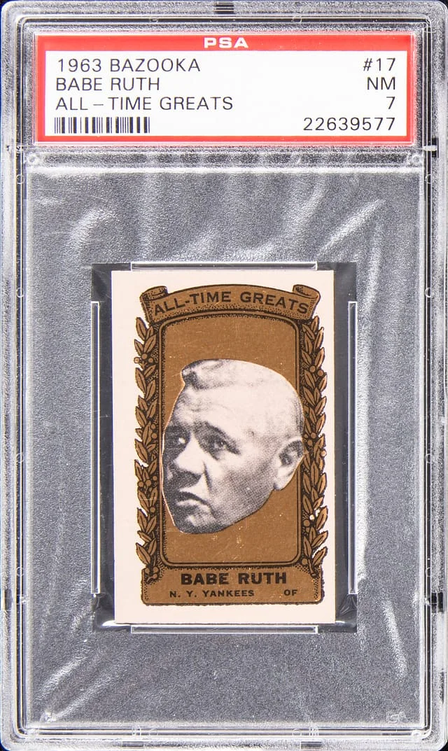1963 Bazooka All-Time Greats Babe Ruth #17 card image