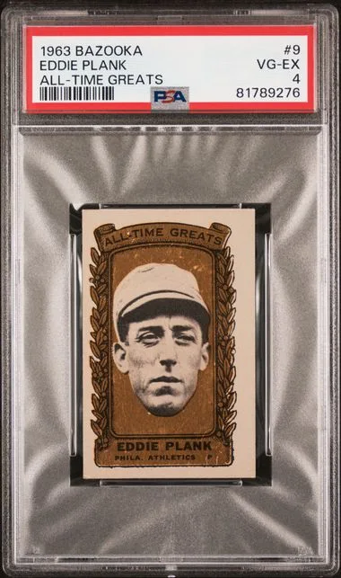 1963 Bazooka All-Time Greats Eddie Plank #9 card image
