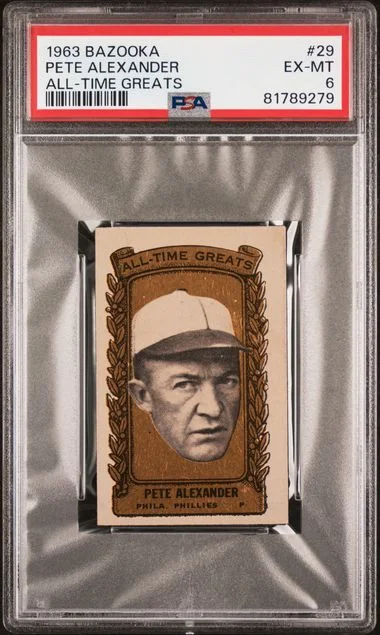 1963 Bazooka All-Time Greats Pete Alexander #29 card image