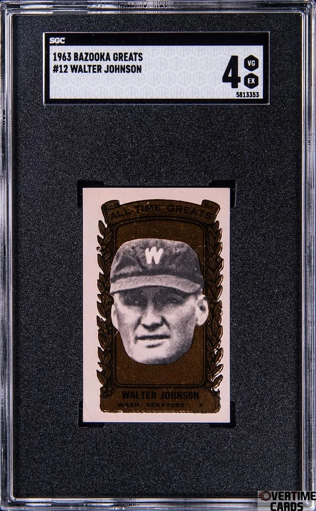 1963 Bazooka Greats Walter Johnson #12 card image