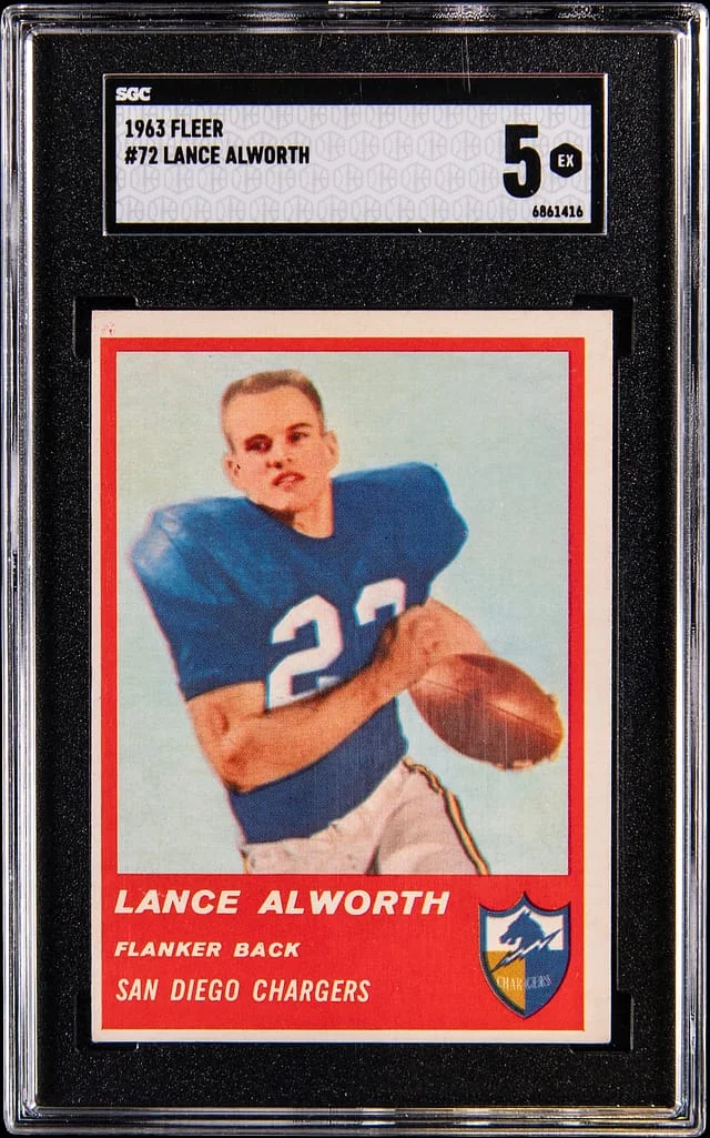 1963 Fleer Lance Alworth #72 card image