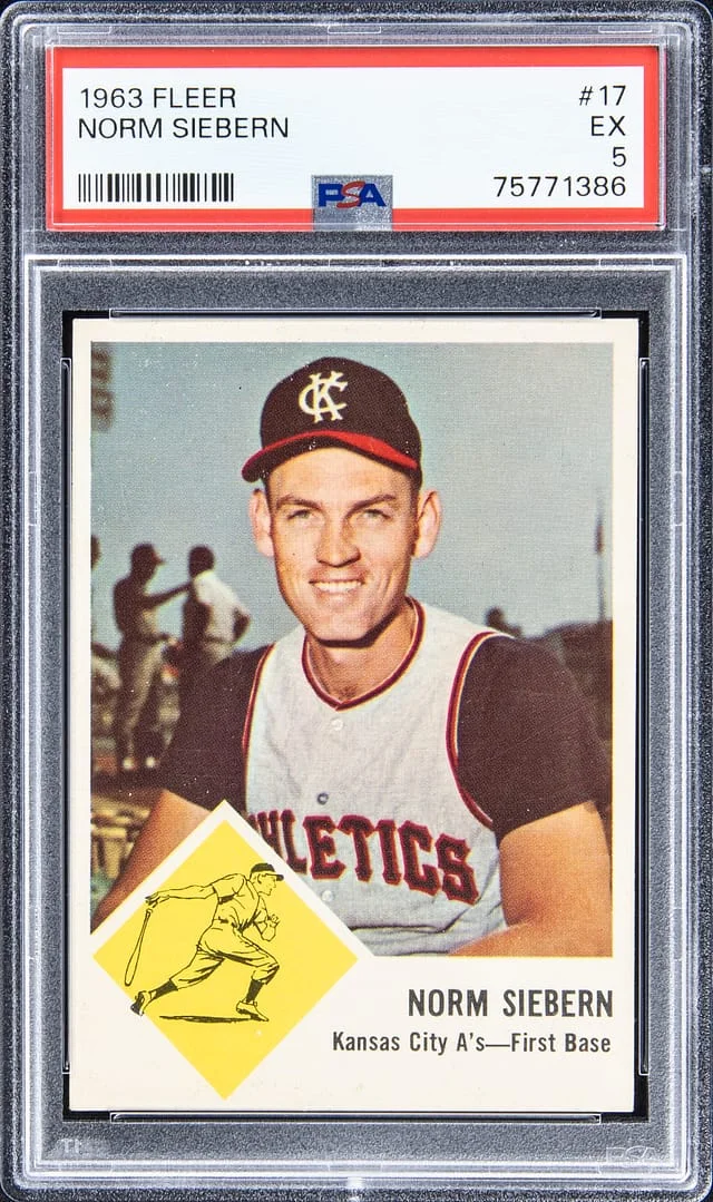 1963 Fleer Norm Siebern #17 card image