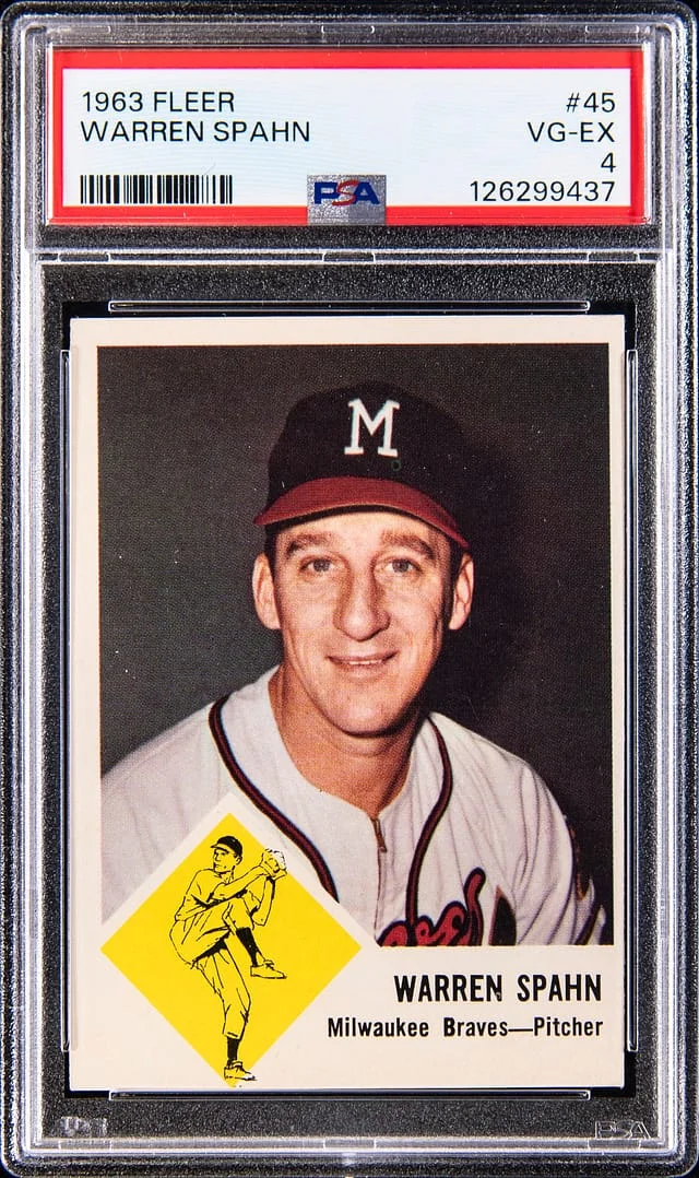 1963 Fleer Warren Spahn #45 card image
