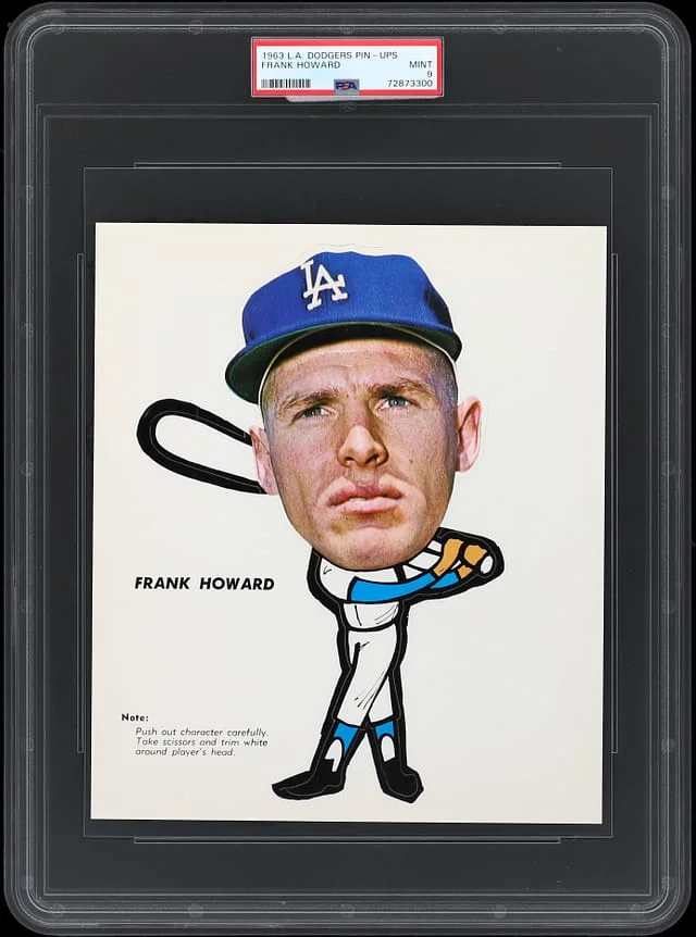 1963 L.A. Dodgers Pin-Ups Frank Howard #NNO card image