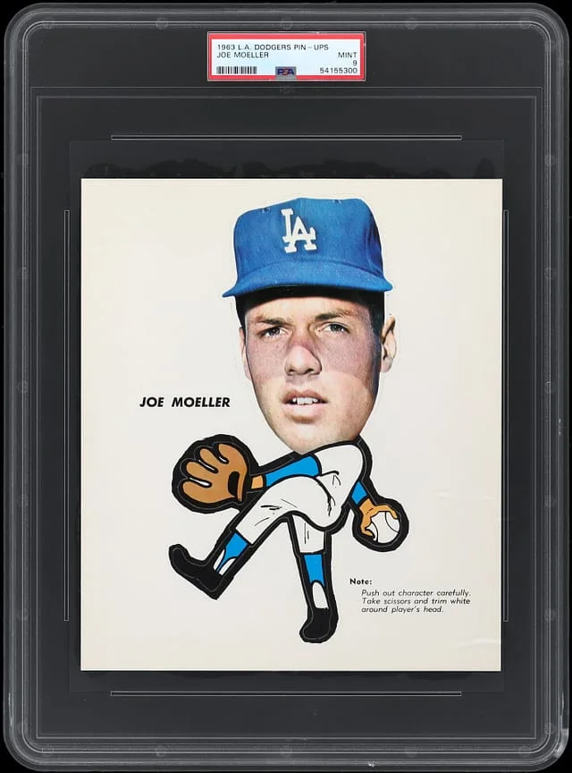 1963 L.A. Dodgers Pin-Ups Joe Moeller #NNO card image