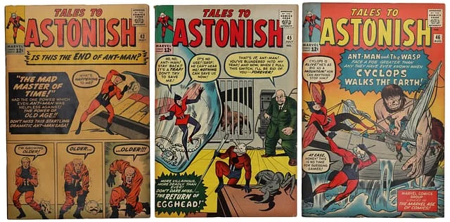 1963 Marvel) 3 Books - Raw - 2nd Appearance of Wasp, Appearance of Kraglin #1st card image
