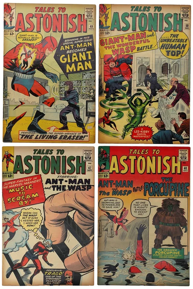 1963 Marvel) 4 Books - Raw - 1st Appearance of Porcupine, Hank Pym Becomes Giant-Man, Appearance of Giant-Man #3rd card image