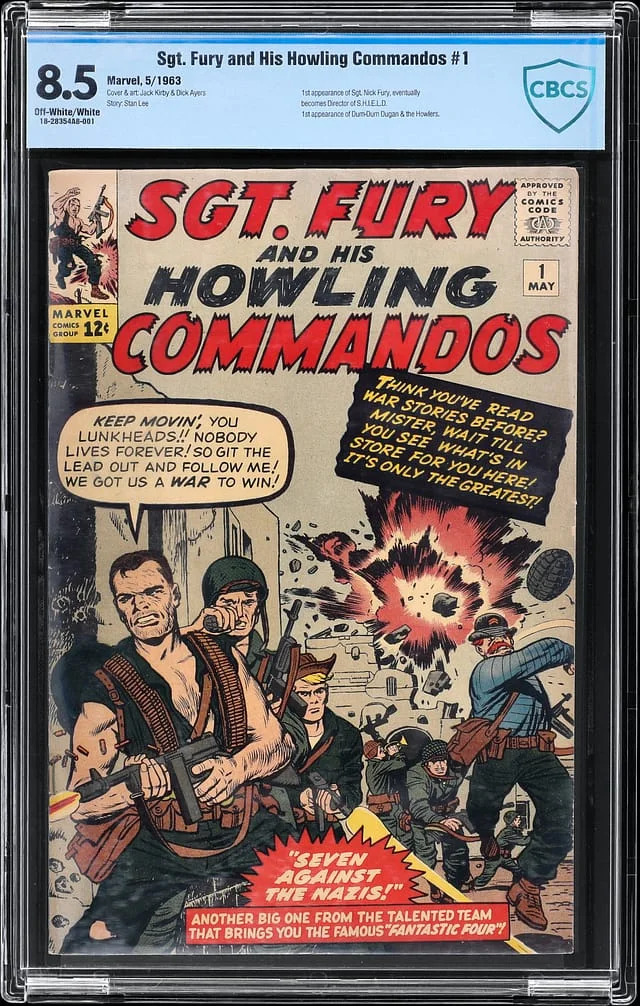 1963 Marvel) - CBCS 8.5 - 1st Appearance of Sgt. Nick Fury, Appearance of Dum-Dum Dugan, The Howlers - Pop 3 #1st card image