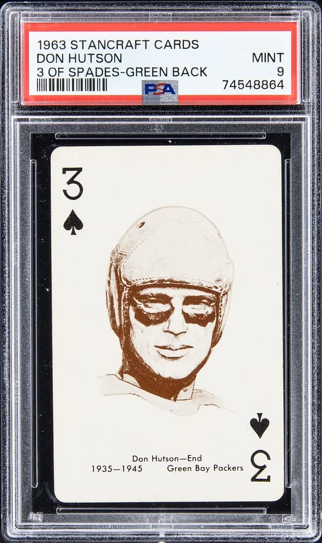 1963 Starcraft Cards Of Spades Green Back Don Hutson #3 card image