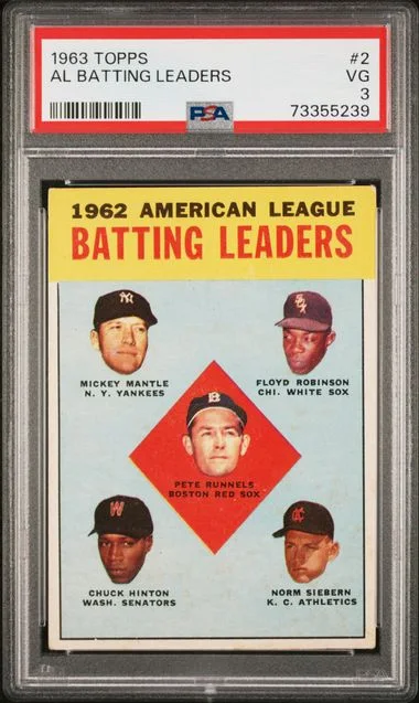 1963 Topps Al Batting Leaders #2 card image