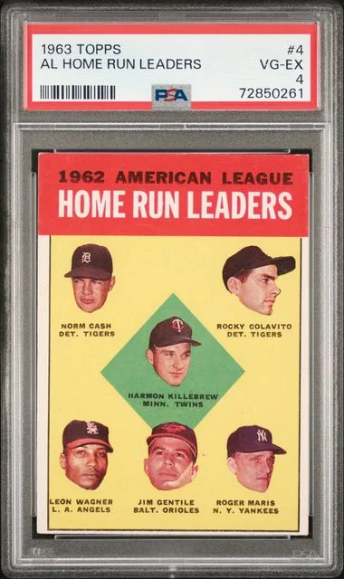 1963 Topps AL Home Run Leaders #4 card image