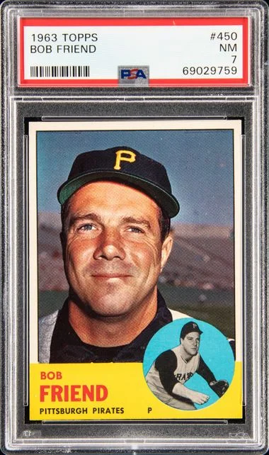 1963 Topps Bob Friend #450 card image
