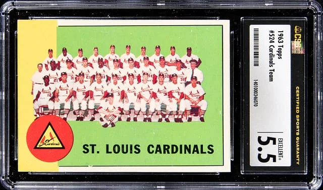 1963 Topps Cardinals Team #524 card image