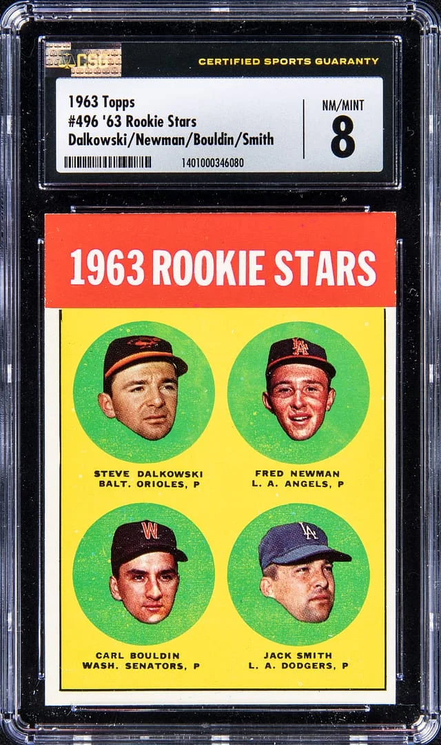 1963 Topps Dalkowski/Newman/Bouldin/Smith Stars #496 card image