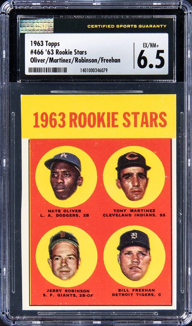 1963 Topps Freehan/Robinson/Oliver/Martinez Stars #466 card image
