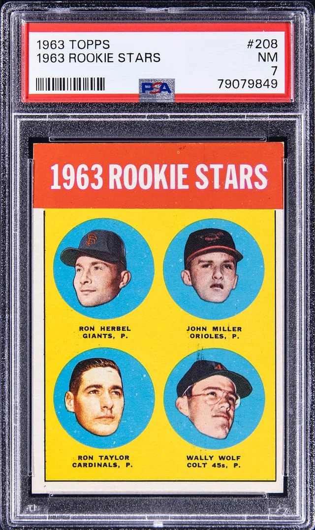 1963 Topps Herbel/Miller/Taylor/Wolf Stars #208 card image