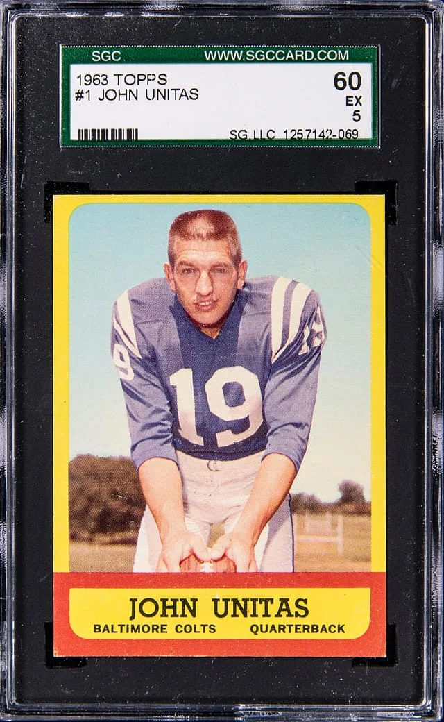 1963 Topps John Unitas #1 card image