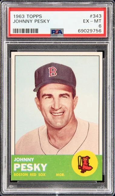 1963 Topps Johnny Pesky #343 card image