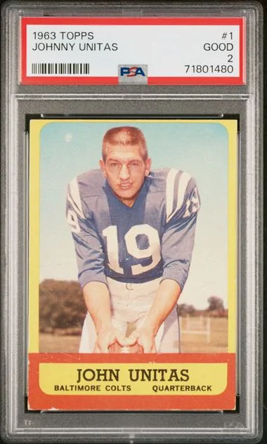 1963 Topps Johnny Unitas #1 card image