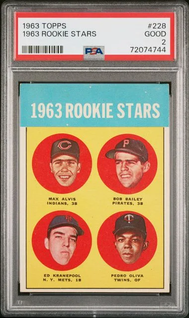 1963 Topps Max Alvis/Bob Bailey/Ed Kranepool/Pedro Oliva #228 card image