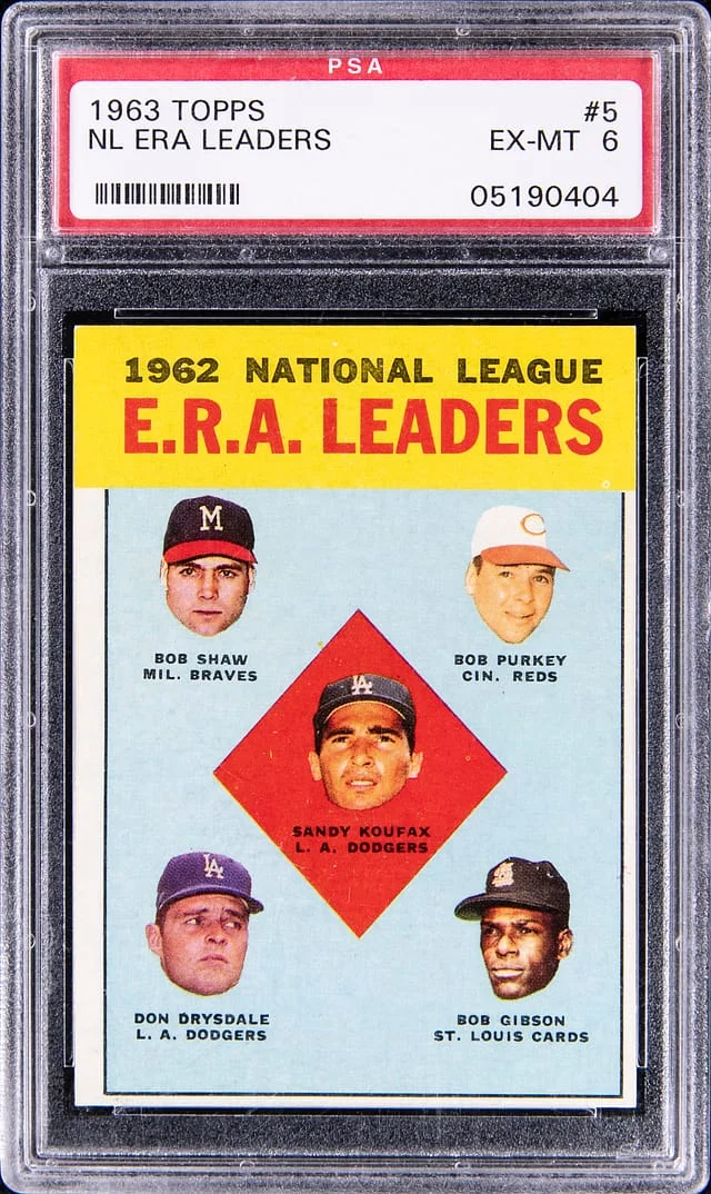 1963 Topps National League ERA Leaders #5 card image