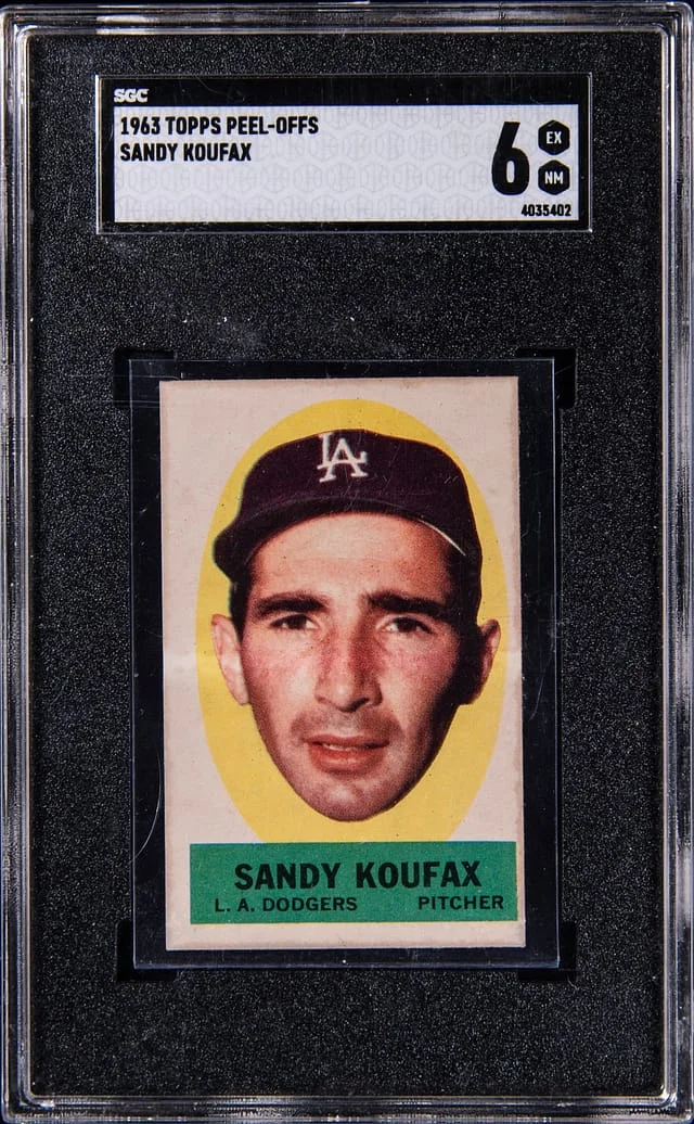 1963 Topps Peel-Offs Sandy Koufax #no-number card image