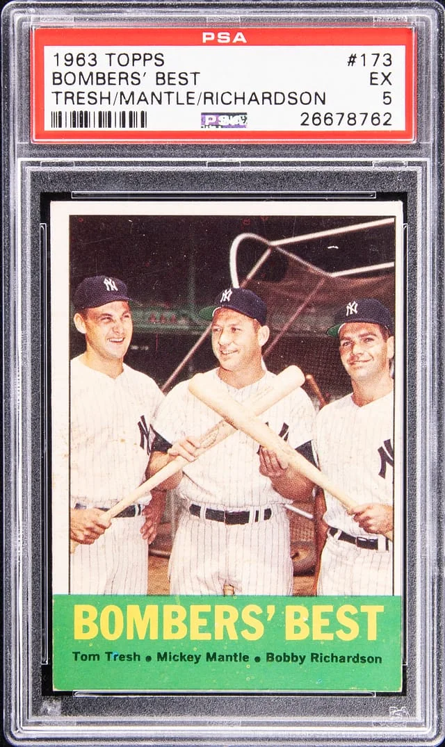 1963 Topps Tresh/Mantle/Richardson Bombers's Best #173 card image