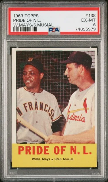 1963 Topps Willie Mays/Stan Musial Pride Of N.L. #138 card image