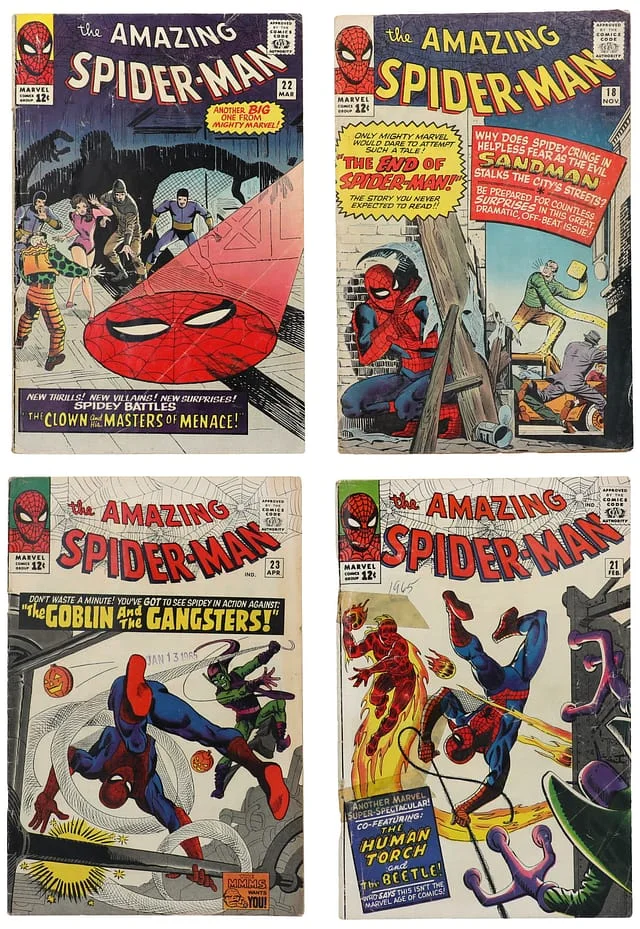 1964-65 Marvel) 4 Books - Raw - 1st Appearance of Ned Leeds, Princess Python, 3rd Appearance of Green Goblin, Appearance of Sandman #4th card image
