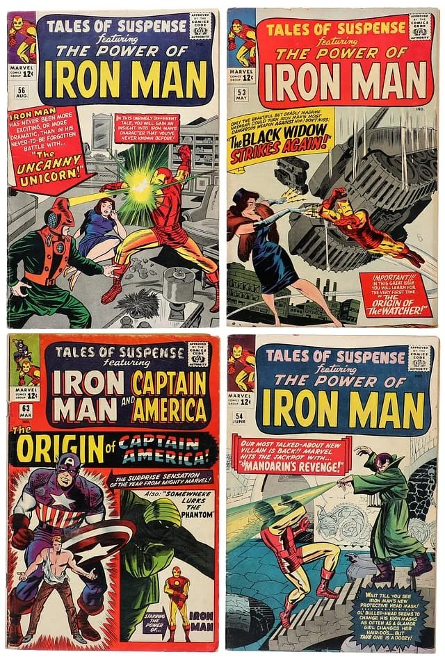 1964-65 Marvel) 4 Books - Raw - 1st Silver Age Origin of Captain America, Origin of the Watcher, Black Widow Appearance #2nd card image