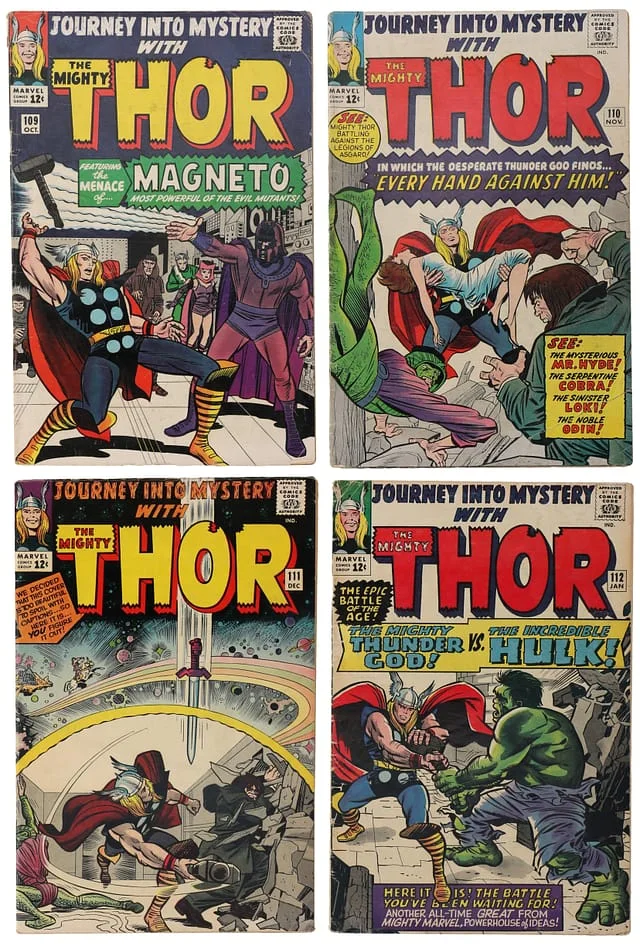 1964-65 Marvel) Books - Raw - Origin of Loki, First Battle of Thor vs the Hulk #4 card image