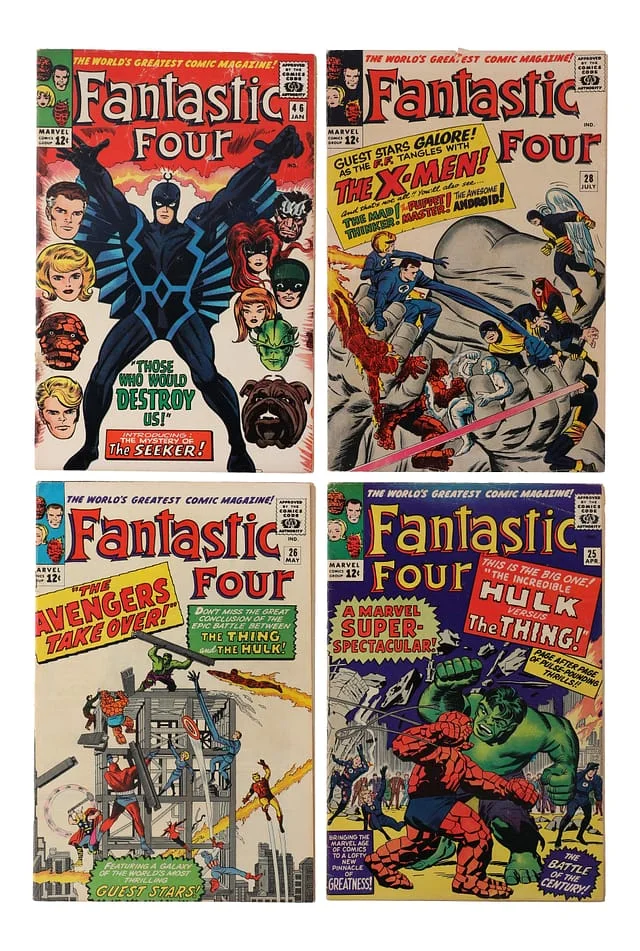 1964-66 Marvel) 4 Books - Raw - 1st Appearance of Black Bolt, Solo Battle of Hulk vs. The Thing #1st card image