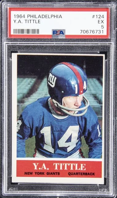 1964 Philadelphia Y.A. Tittle #124 card image