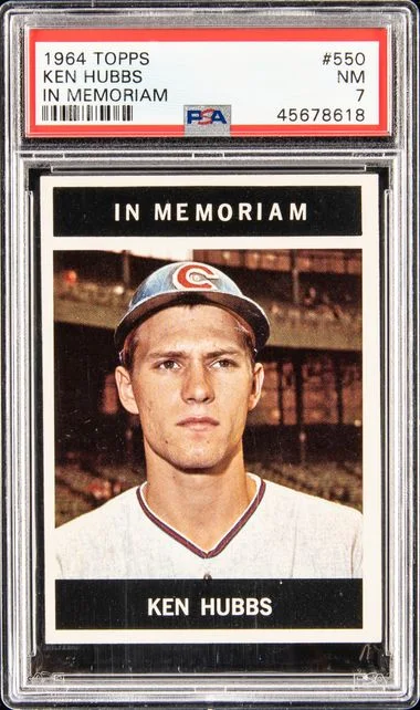 1964 Topps Ken Hubbs In Memoriam #550 card image