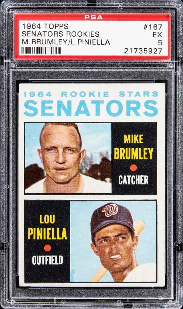 1964 Topps Mike Brumley, Lou Piniella Senators Rookies #167 card image