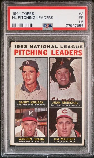 1964 Topps Nl Pitching Leaders #3 card image