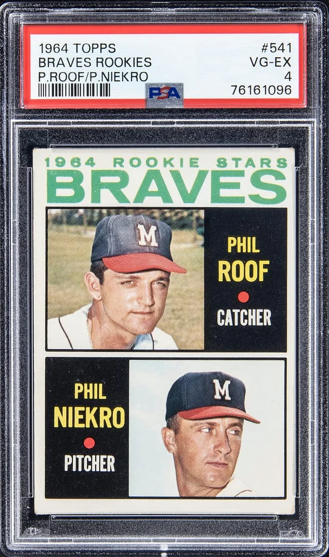 1964 Topps Phil Roof, Phil Niekro Braves Rookies #541 card image