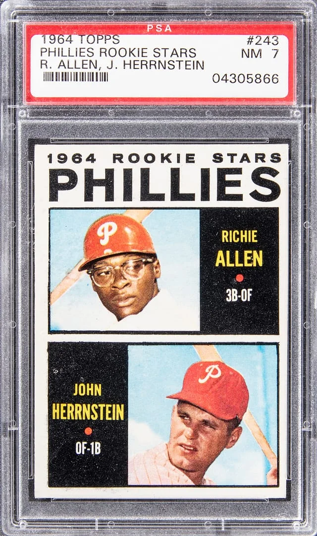 1964 Topps Richie Allen, John Herrnstein Phillies Stars #243 card image