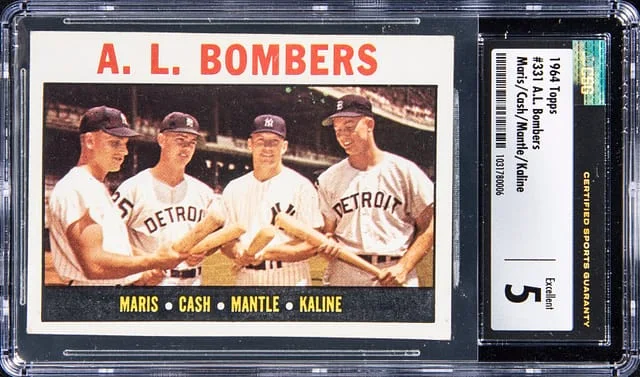 1964 Topps Roger Maris/Norm Cash/Mickey Mantle/Al Kaline A.L. Bombers #331 card image