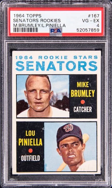 1964 Topps Senators Rookies M.Brumley/L.Piniella #167 card image