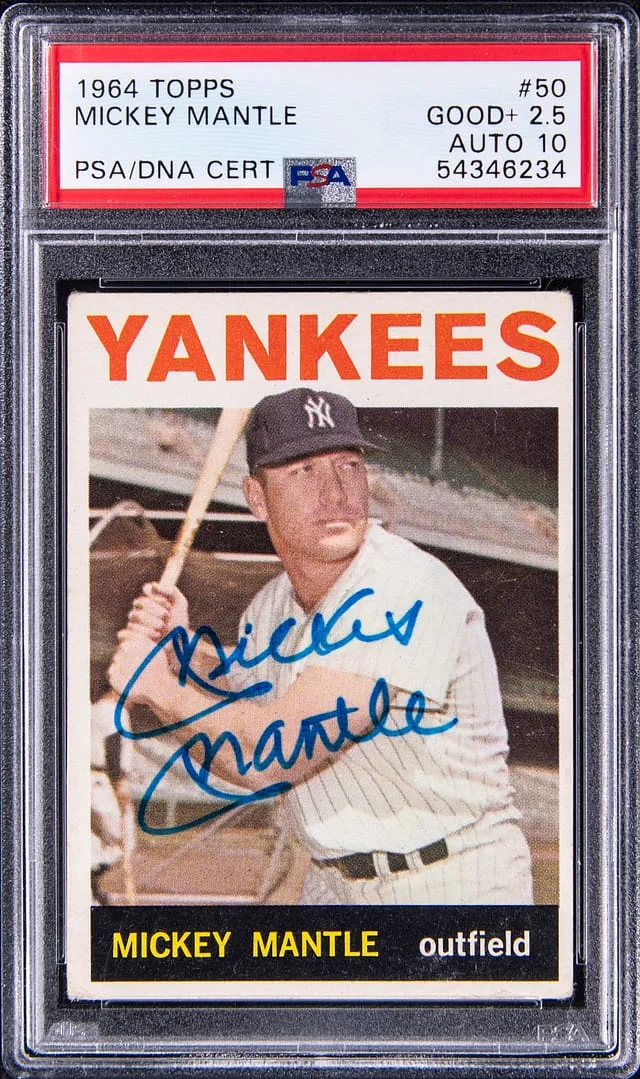 1964 Topps Signed Mickey Mantle #50 card image