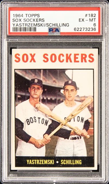 1964 Topps Sox Sockers Yastrzemski/Schilling #182 card image