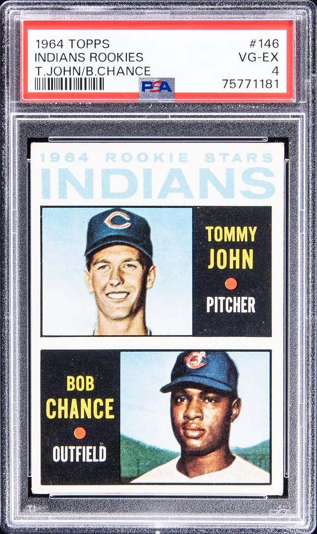 1964 Topps Tommy John Indians Rookies #146 card image